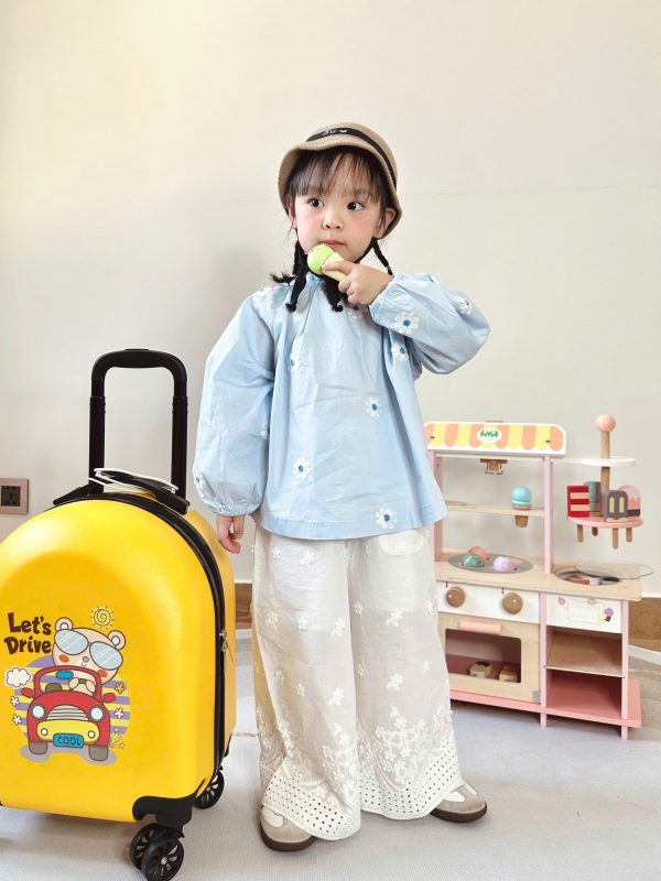 Áo Tay Dài Thêu Hoa Cúc – Màu Xanh Pastel - Ảnh 5
