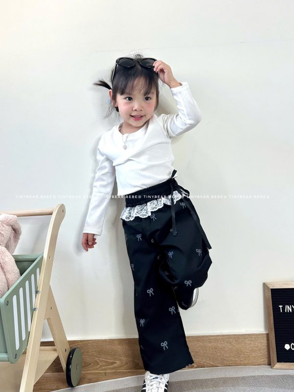 Quần Dài Nơ & Viền Ren - Ảnh 2